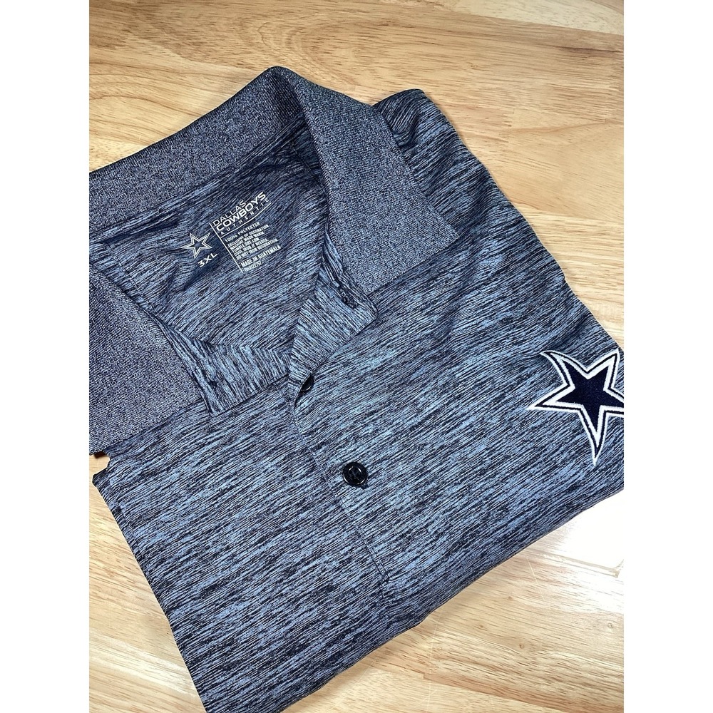 Mens Dallas Cowboys Authentic Big & Tall short sleeved performance polo Blue 3XL